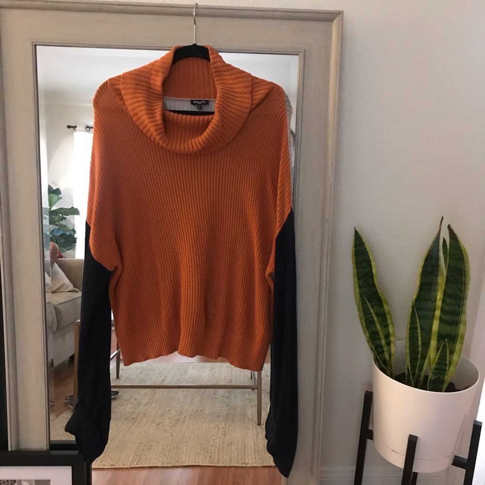 SPLENDID color block turtleneck sweater